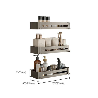 Skanto | Modern Aluminum Bathroom Accessory Set Gray Bathroom Shelf System