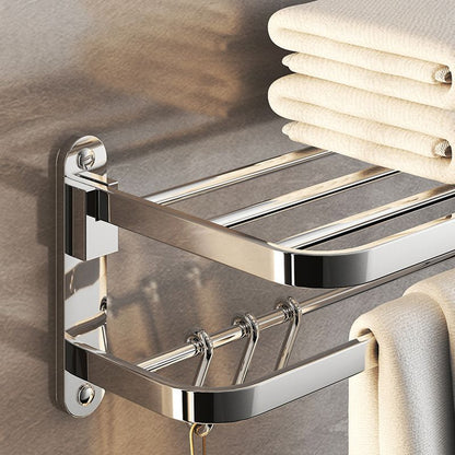 BowLift | Chrome Modern Bathroom Hardware Set Stainless Steel Towel Hook/Towel Rail & Bathroom Shelf