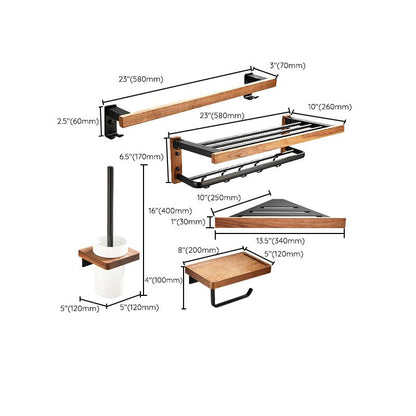 BowLift | 7-piece toilet accessory set made of solid wood and metal