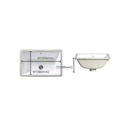 BowLift | Modern Under-mount Sink Oval Porcelain with Pop-Up Drain Sink