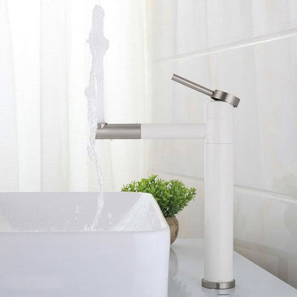 BowLift | Modern Vessel Sink Faucet Stainless Steel Single Handle Low Arc Pull Down Vessel Faucet