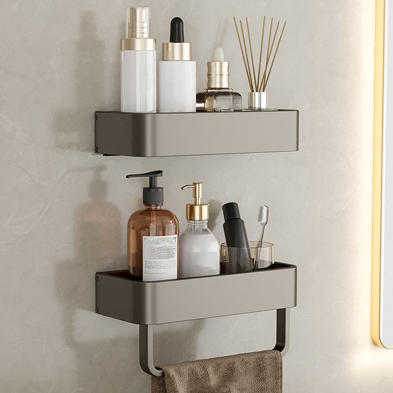 Skanto | Modern Aluminum Bathroom Accessory Set Gray Bathroom Shelf System