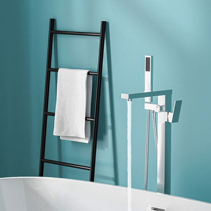 BowLift | Modern Freestanding Bathtub Faucet Copper Floor Mounted Freestanding Bathtub Faucet