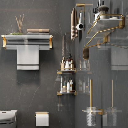 BowLift | Modern Bathroom Accessory Set Bathroom Shelf Gold Towel Holder Bathroom Hardware Set