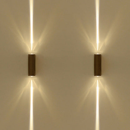 Metallic Rectangular Wall Sconce Light, Simple Style, 2-Light, Black Finish, in Warm/White Light for Hotel | Karnz