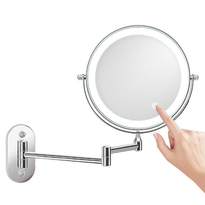 Brehn | Rechargeable Wall-Mounted Shaving Mirror | 360° Rotation. 1X/10X Magnification and Adjustable LED Lighting for Bathroom Use