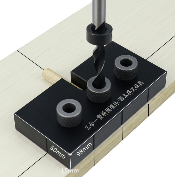 Skanto | 3-in-1 Adjustable Woodworking Drill Locator Clamp Tool