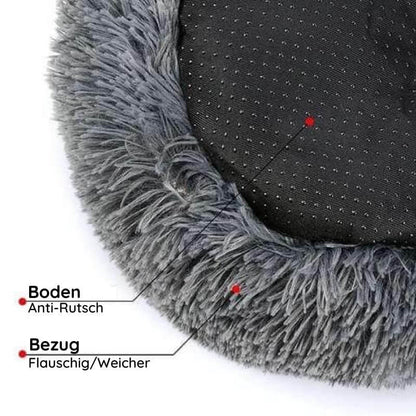 Skanto | Long Plush Donut Pet Bed with Washable Cover and Non-Slip Bottom
