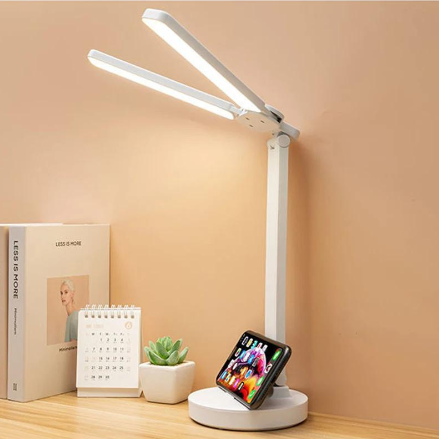 Skanto | Adjustable Reading Lamp - Rechargeable Dimmable with Phone Stand