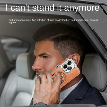 Skanto | Luxurious Leather Invisible Stand iPhone Case