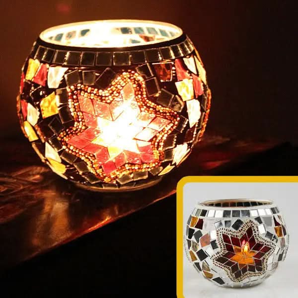 Skanto | Mosaic Glass Candle Holder for Home Decor
