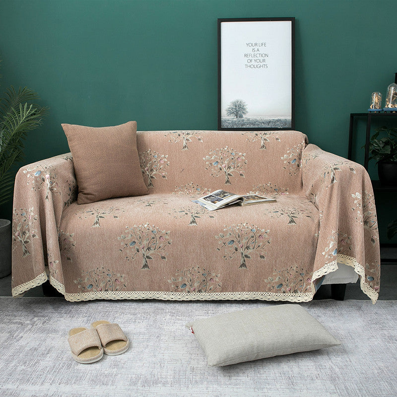 Decorative Floral Print Sofa Cover
