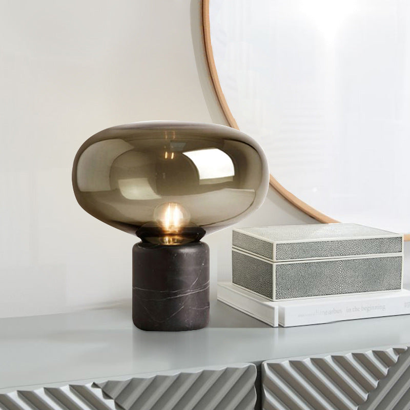 Elegant Glass Table Lamp with Round Shade
