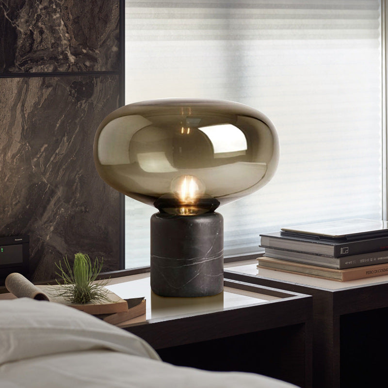 Elegant Glass Table Lamp with Round Shade