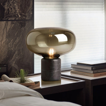 Elegant Glass Table Lamp with Round Shade