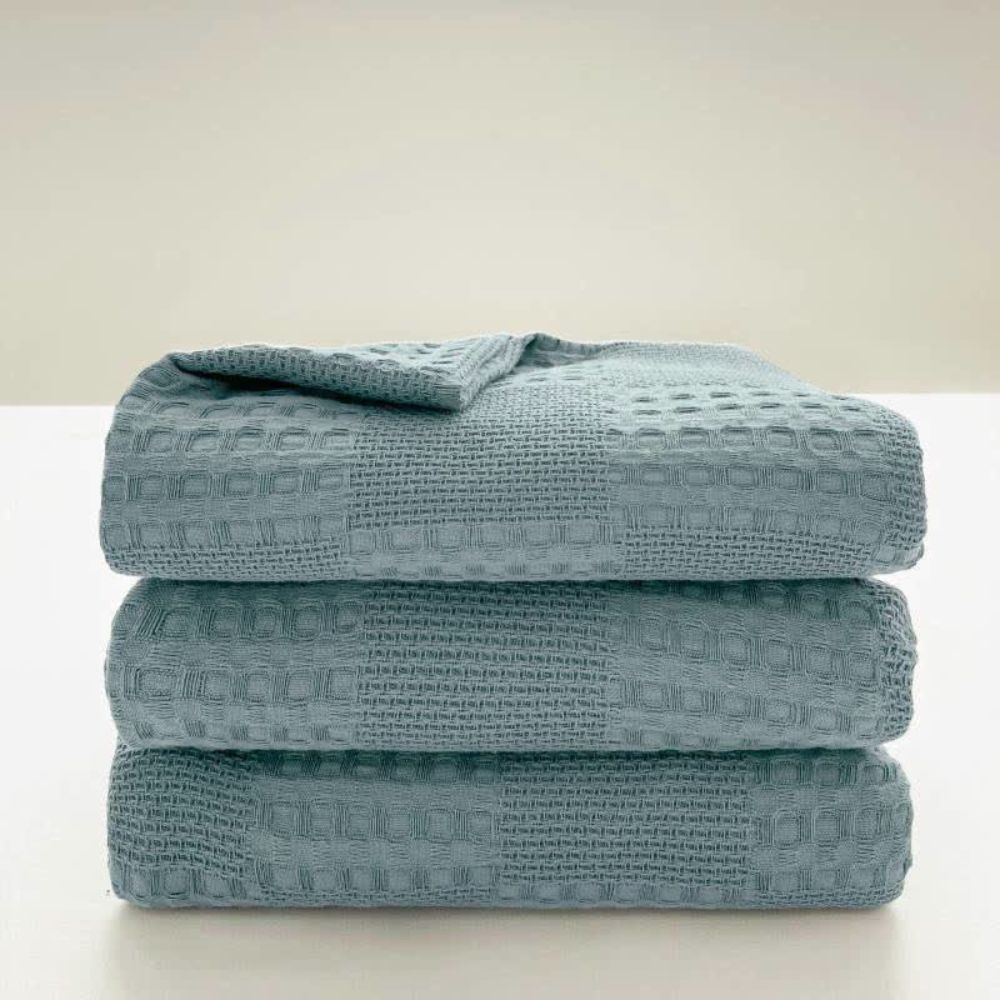 BowLift | Cotura Waffle Blanket | 100% Organic Cotton | Breathable & Elegant | Waffle Structure