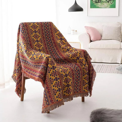 Bohemian knitted throw blankets for sofa decor