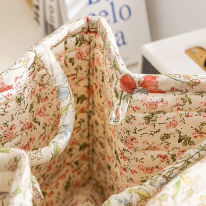 Norvo | Floral Canvas Storage Basket for Home Organization