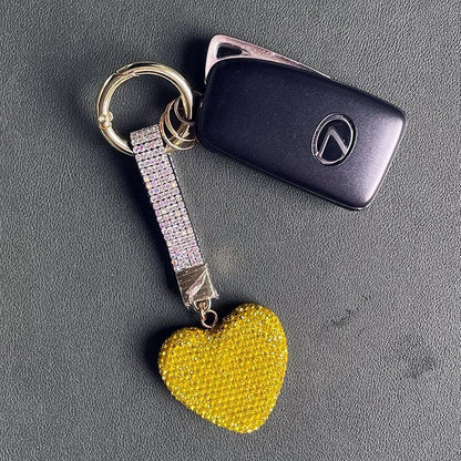 Rhinestone Heart Keychain