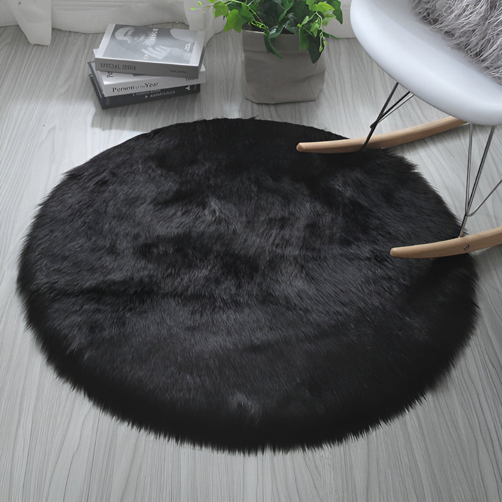 Round Plush Bedroom Floor Rug | Karnz