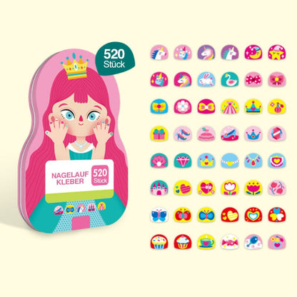 BowLift | Nail Sticker Set for Kids (520 Pieces)