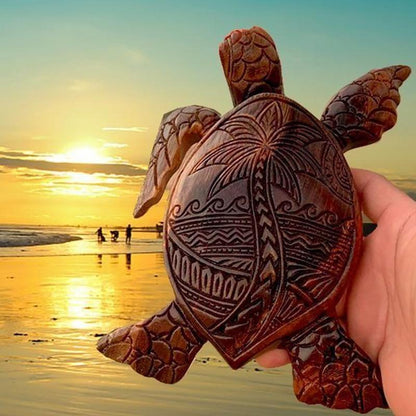 Wood sculpture Hawaii turtle | Bowlift