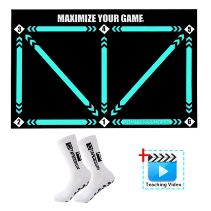 BowLift | Football Pro Training Mat | Anti-Slip, 2x2m Space & Video Program for Skill Enhancement and Home Training