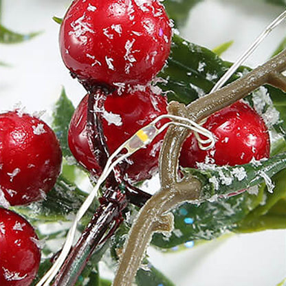 Skanto | Christmas Red Fruit Pine Needle LED Copper Wire Decorative Battery Lights