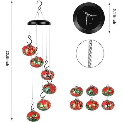 ChimeFeeder handcrafted glass hummingbird feeder with wind chime Bowlift