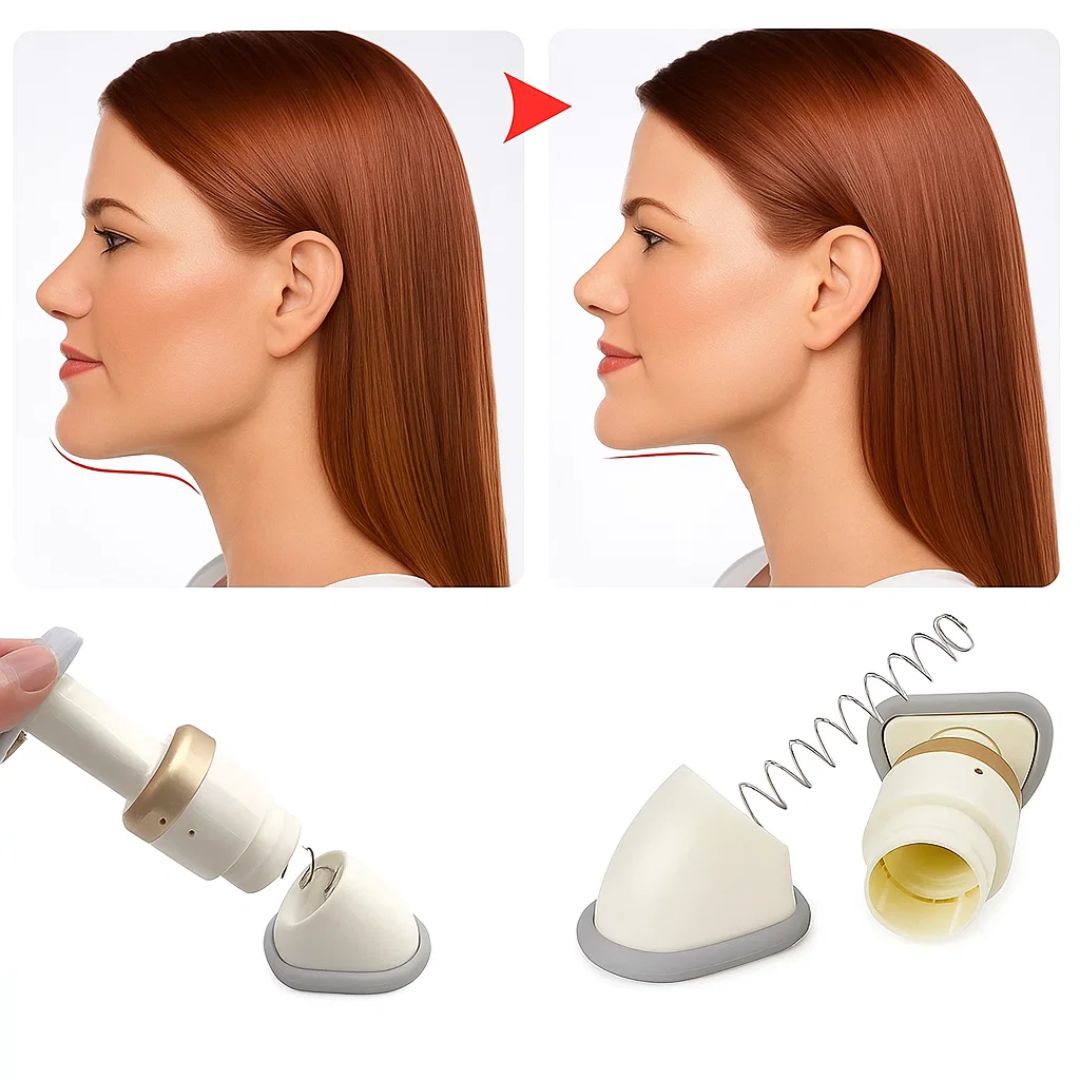 JawDefine | Neckline Slimmer – Double Chin Remover – Coil Resistance – Lightweight – Home Facial Exercise Bowlift