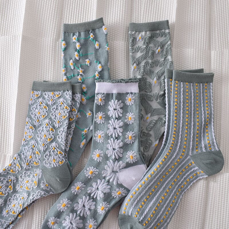 Skanto | Women's Floral Cotton Socks (10 Pairs)