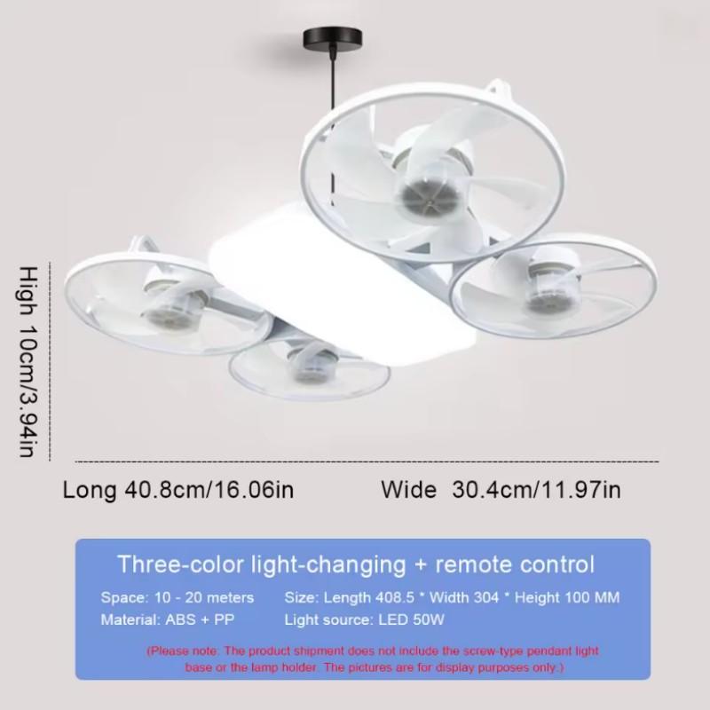 Modern ceiling fan with four blades and light | Karnz