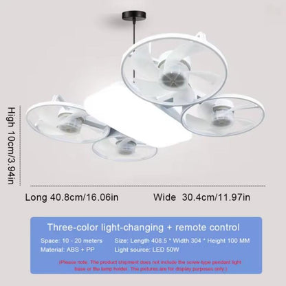 Modern ceiling fan with four blades and light | Karnz