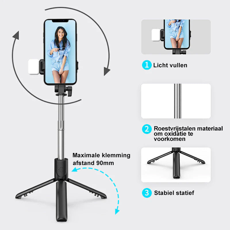 6 in 1 wireless Bluetooth selfie stick