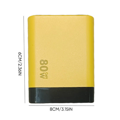 Brehn | 3 in 1 GaN Charger, scalable 80W MAX fast charging module with Type-C cable and 2 USB ports