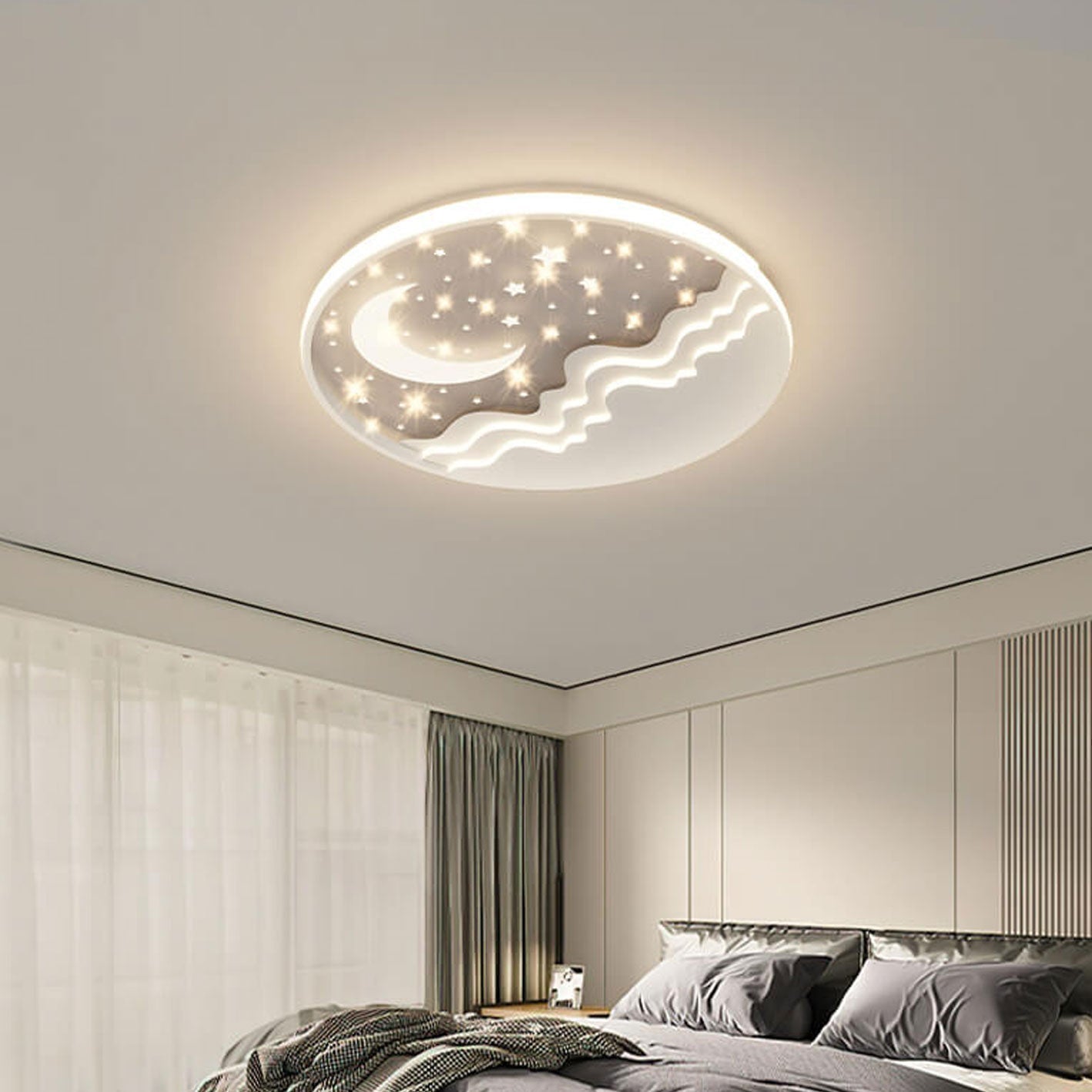 Frendorf | LunaAura LED ceiling light | Heavenly moon-star design