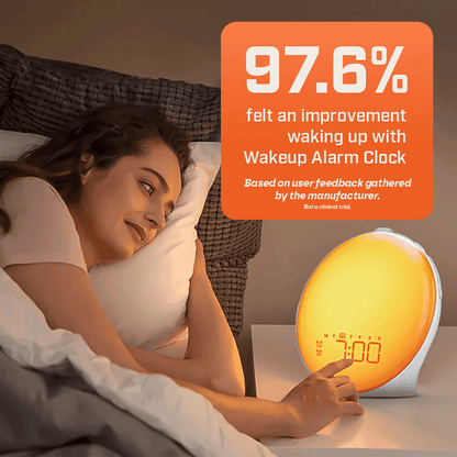 Skanto | Wake-Up Sun Lamp Alarm Clock | Gradual Sunrise Glow & Customizable Sounds for Gentle Mornings