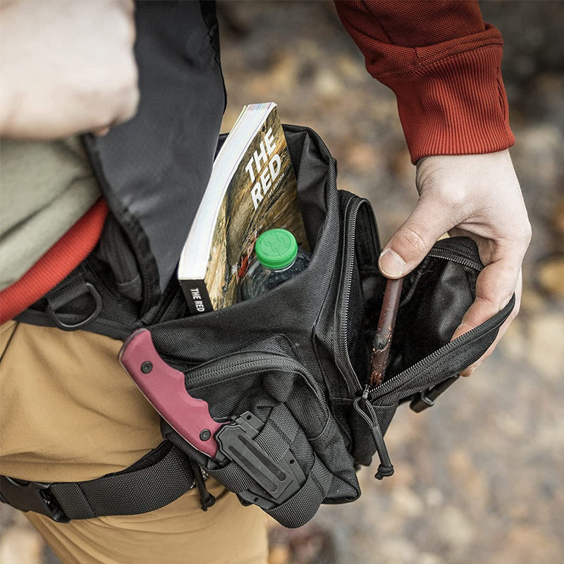 Waterproof tactical nylon waist bag for men, leg bag, travel bag