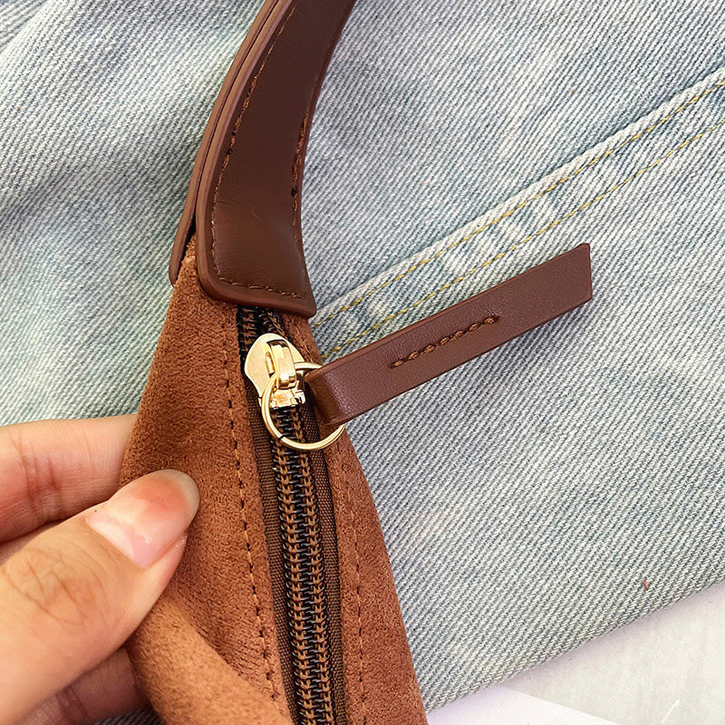 Skanto | Suede Underarm Bag with Large Capacity