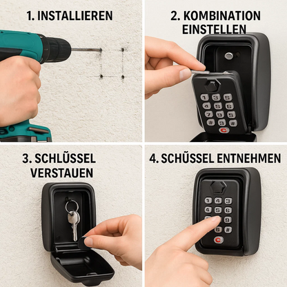Skanto | KeyGuard Outdoor Safe – Weather-Resistant Wall-Mounted Key Box
