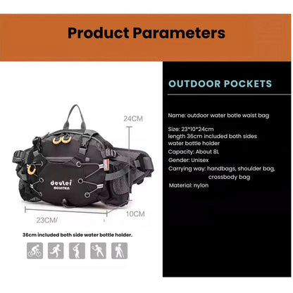 BowLift | Waterproof Hiking Waist Bag – 5L Bum Bag with Zippered Pockets for Walking & Outdoor Adventures