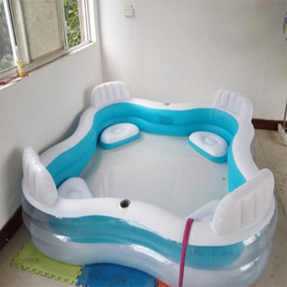 Women's Inflatable Lounge Pool with Integrated Lounge Areas Skanto