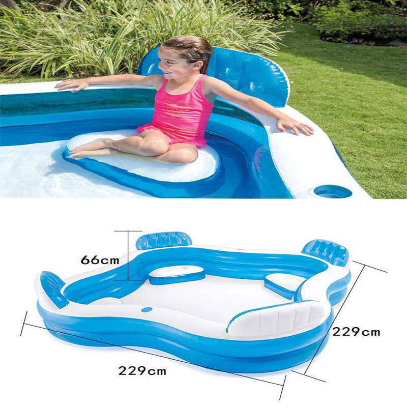 Women's Inflatable Lounge Pool with Integrated Lounge Areas Skanto