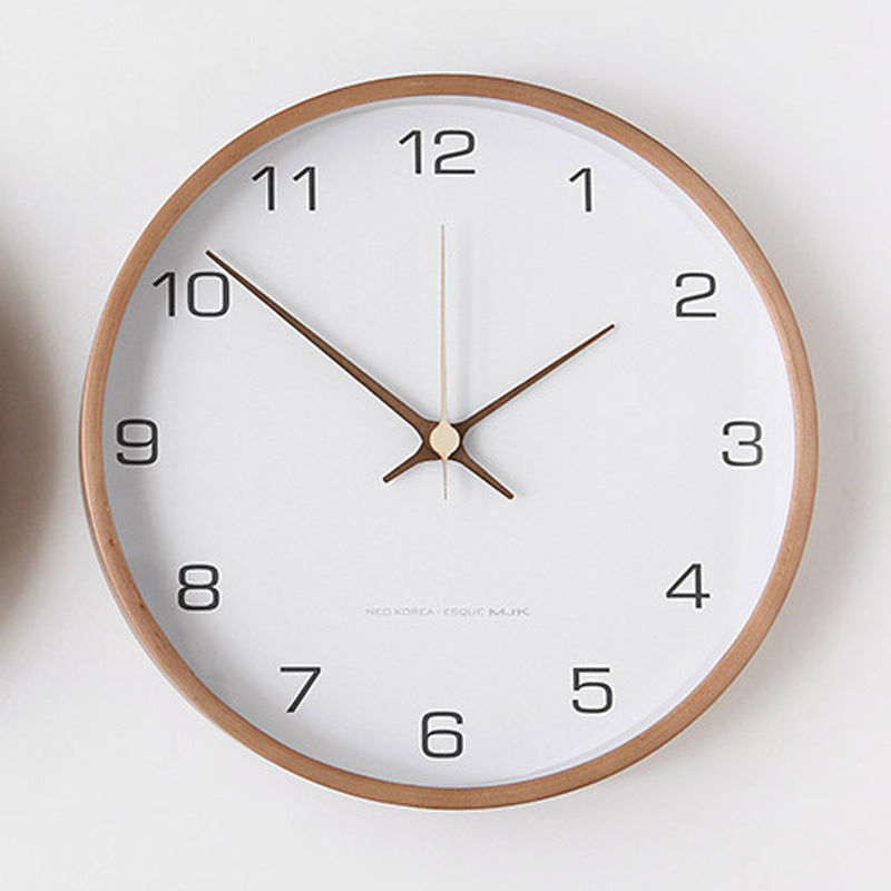 Minimalist Wooden Wall Clock - Silent Analog Clock Made of Solid Wood for Living Room and Bedroom | Bowlift