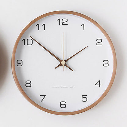 Minimalist Wooden Wall Clock - Silent Analog Clock Made of Solid Wood for Living Room and Bedroom | Bowlift