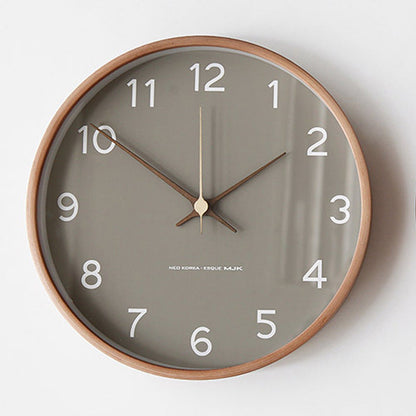 Minimalist Wooden Wall Clock - Silent Analog Clock Made of Solid Wood for Living Room and Bedroom | Bowlift