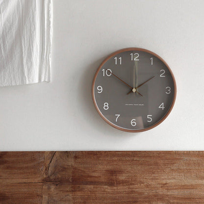 Minimalist Wooden Wall Clock – Silent Analog Solid Wood Clock for Living Room and Bedroom