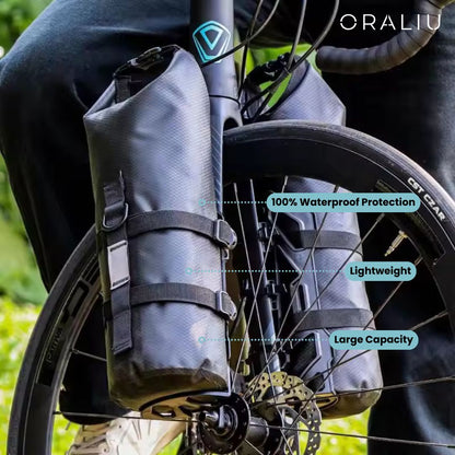 Skanto | Waterproof Fork Bike Bags – 5-7L Pannier Set for Long Rides & Bikepacking