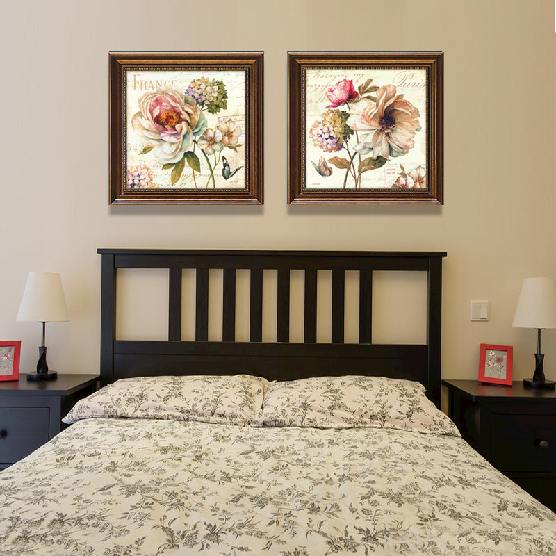 Vintage Flower-stitched Artwork