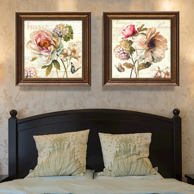 Vintage Flower-stitched Artwork